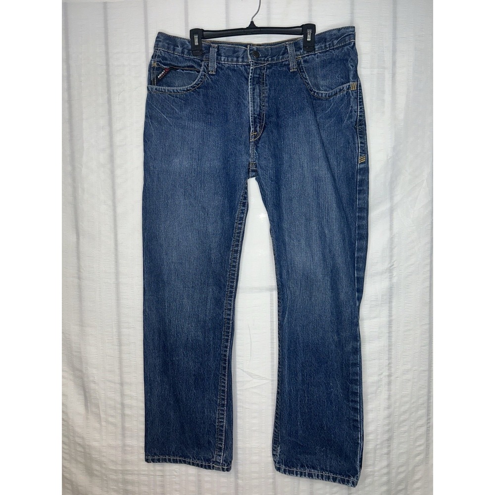 Ariat FR M4 Relaxed Boot Cut Jeans Mens 38x32 Blue Flame Resistant CAT 2 Denim